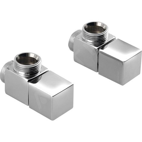 CUBE Radiateur sèche-serviettes avec valve coudée, chromé (1/5)