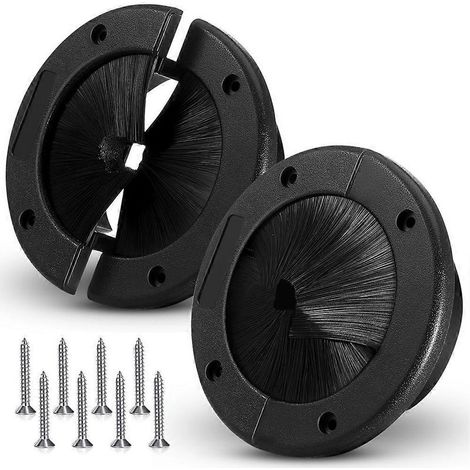 Lot de 2 passe-câbles ronds de 15 cm (6 pouces) pour plancher surélevé, gestion de la ventilation, usage domestique, centre de données, murs et sols. (1/5)
