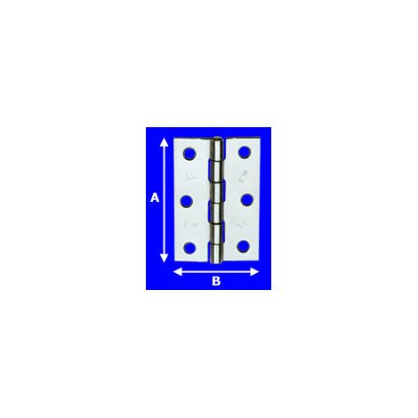 Cerniera mezza larga pesante Inox 75x50mm. AL838IN003 Aldeghi