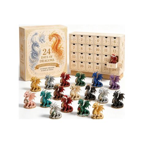 Calendrier de l'Avent Dragons 24 jours – Figurines à collectionner