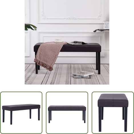 vidaXL Banc marron - Banc 106 cm Marron Similicuir (1/5)