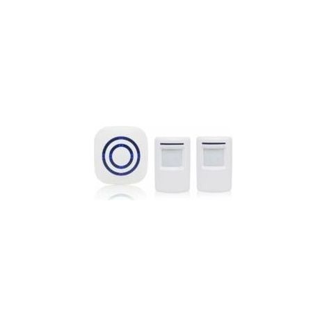 CREA Alarme de passage/sonnette de magasin Système sans fil avec détecteur de mouvement/d’accès 38 sonneries Jusqu’à 100 m de portée, blanc