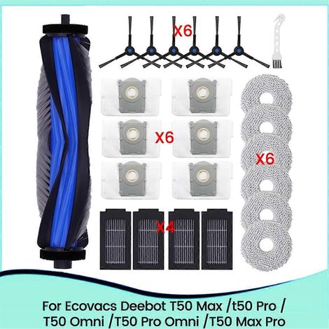 Pour aspirateurs T50 Max / T50 Pro / T50 Omni / T50 Pro Omni / T50 : brosse principale, filtres, sac à poussière (1/5)