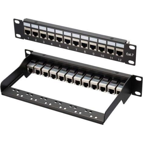 Panneau de brass LAN Switch 12 ports Cat 7 10\ (1/4)