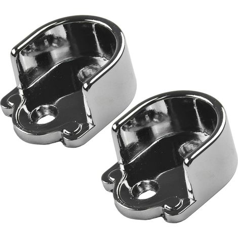 Lot de 2 supports tringle à vêtements en alliage zinc, argenté (25 mm) (1/5)