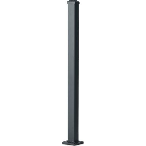 Easycloture – Poteau pour clôture aluminium sur platine – Hauteur 86.5 cm – Section 50 x 50 mm – Couleur gris – Chapeau inclus