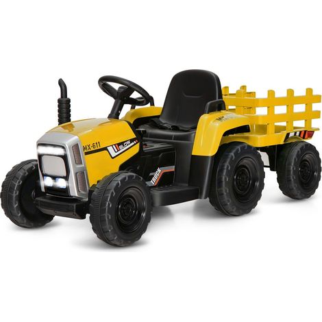 Kids Ride on Tractor and Trailer 12V Electric Toy Car w/Light & Music Detachable (1/5)