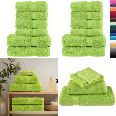 6 tlg. Premium-Handtuch-Set SOLUND Apfelgrün 600 g/m² - Baumwolle - Handtücher - Badetücher - Waschbare Handtücher - Küchenhandtücher - Home & Living (1/5)