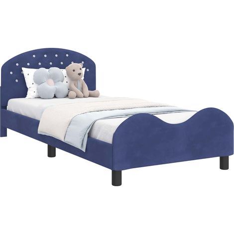 Children's Bed Frame with Headboard Police Blue 90 x 190 cm vidaXL