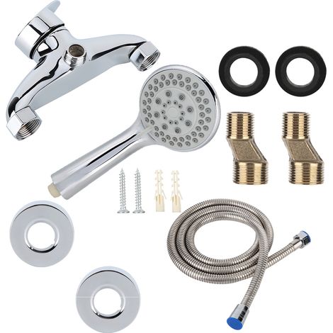 Robinet de douche en laiton, mitigeur eau chaude/eau froide avec poignée unique, kit de douche G1/2". (1/4)
