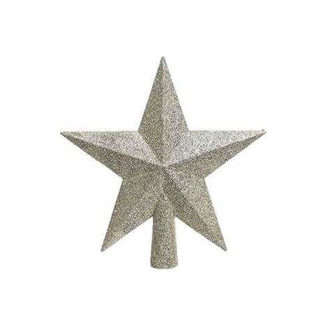 PUNTAL PARA EL ARBOL CON FORMA DE ESTRELLA COLOR BRILLANTINA PLATA 19CM
