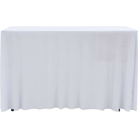 Maison Exclusive - Copertura Elastica per Tavolo con Gonna 2 pz 183x76x74cm Bianco (1/5)