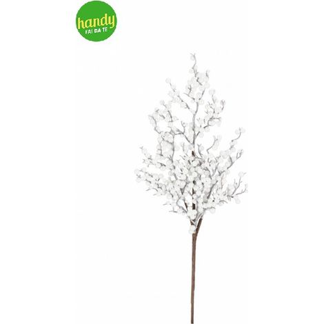 Ramo Gaynor Bizzotto con bacche bianche H 52 cm