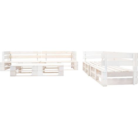 Maison Exclusive - Set Divani da Giardino su Pallet 6 pz in Legno Bianco (1/3)