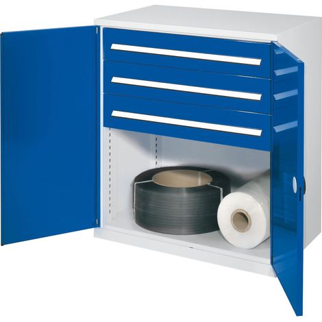 Kappes Schwerlast-Beistellschränke ohne Mitteltrennwand 1110x1000x600mm Modell 67 Doppelwandtüren enzianblau