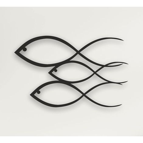 [NEVER USED] Metal Wall Decor - Fish - Metal Wall Decor Home Office Decor Bedroom Living Room Decor (1/4)
