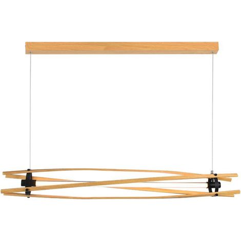 Lámpara colgante LED V-TAC de 15 W, diseño moderno, lámpara de techo de madera blanca cálida