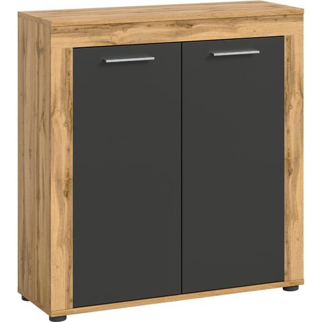 Jam Sideboard 2 Türen, grau, Eiche Dekor.