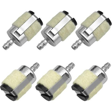 6 Filtres à Carburant Universels pour Débroussailleuse Echo et Stihl - Convient aux Tuyaux de 0,2" (5mm) - Compatible avec Echo 13120507320 13120519830 - Pièce de Rechange 125-527 (1/4)