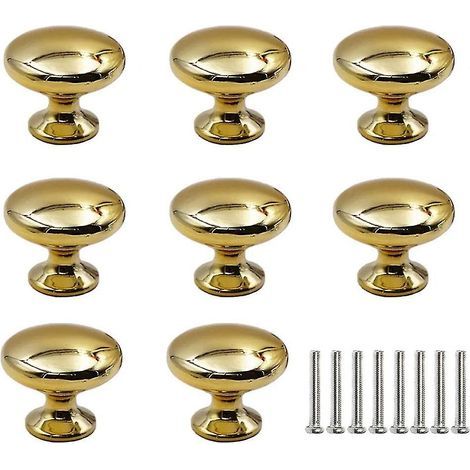 Set mit 8 goldfarbenen Metallgriffen für Schubladen, Türen und Möbel inklusive Schrauben für Küchenschrank- und Möbeltüren (1/5)