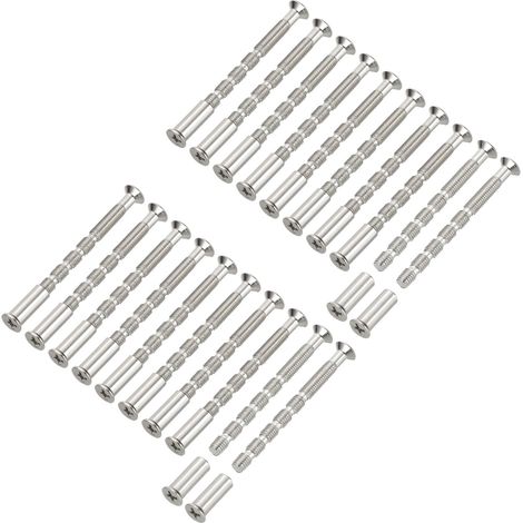 Vis De Poignee De Porte M5x60, 20 Set Vis A Rupture Pour Poignee De Meuble Pour Tiroir Avec Manchon M5x17 Et Boulon A Tete Fraisee A Fente Cruciforme Pour Bouton De Levier De Porte (1/5)