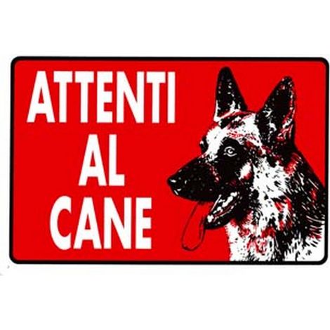 10PZ CARTELLO "ATTENTI AL CANE" - cm.30x20h.