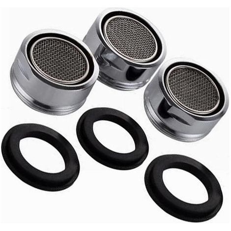Set of 3 24mm Faucet Aerators, Chrome-Plated Brass Water Filter, Water Saving for Kitchen and Bathroom (1/5)