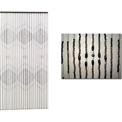 Bambu Finstock Vorhang Lanzarote 90x200x50 Reihen Kugeln 2 Volants