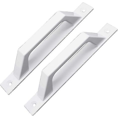 Poignée de porte vintage en alliage d'aluminium de style industriel pour grange, armoire, abri de jardin ou portail (lot de 2, blanc) (1/5)