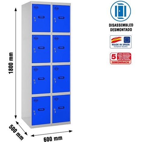 Simonrack Modell Metallischer Schrank Grau und Blau