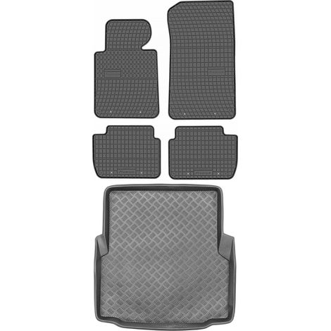 Juego de alfombrillas de goma para coche y alfombrilla para maletero para BMW Serie 3 E46 Sedán (1998-2007). (1/5)