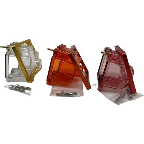 Oil pan for PWK PE carburetors with transparent bottom cover for the float chamber, suitable for off-road use by Oner.--DTEKGAZ