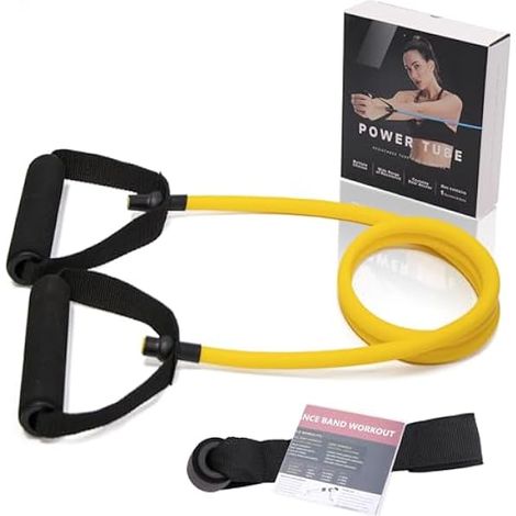 Bandes De Resistance Avec Poignees - 5 Niveaux De Tension 10 À 50 Lbs - Pour Entrainement Maison Gym Et Rehabilitation - 1 Set (1/3)