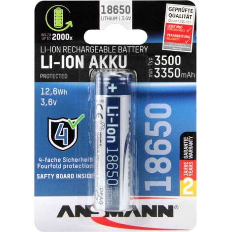 Ansmann 1307-0001 pila doméstica Batería recargable 18650 Ión de litio