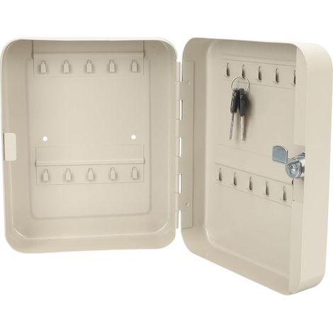 Boîte à Clés Murale en Métal Serrure Sécurisée, Armoire de Rangement pour 20 Clés Blanches, Adaptée pour Bureau et Entrée Principale (1/5)