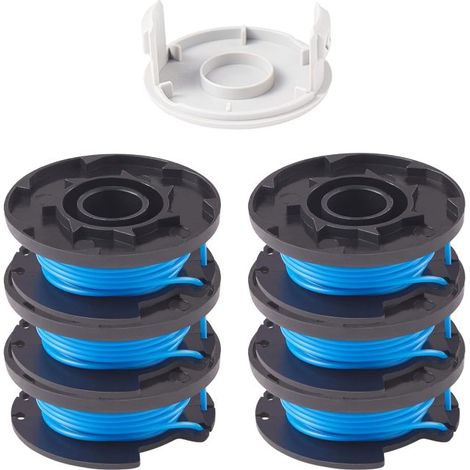 Bobine de rechange AC14RL3A pour coupe-bordures Ryobi One+ 18V, 24V et 40V (6 bobines + 1 capuchon) (1/5)
