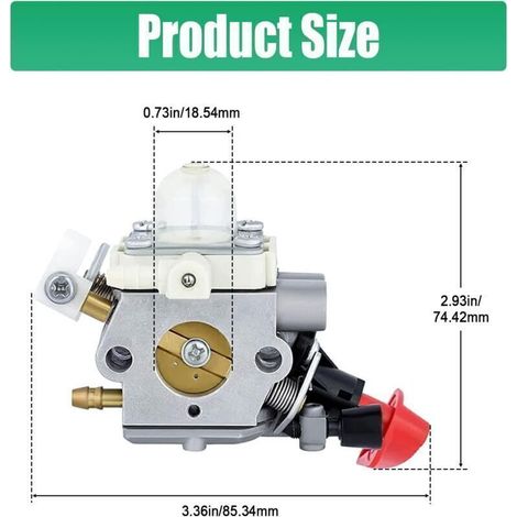 C1M-S267A Kit de carburateur pour coupe-herbe Stihl FS40 FS50 FS56 FS70 FC56 FC70 HT56 HT56C KN56 Débroussailleuse Carburateur Remplace (1/3)