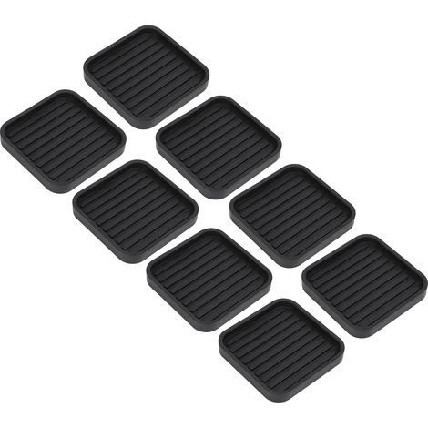 Lot de 8 tapis anti-vibrations antidérapants en caoutchouc pour rehausseurs de lit, réfrigérateur, lave-linge, canapé et armoire (1/5)