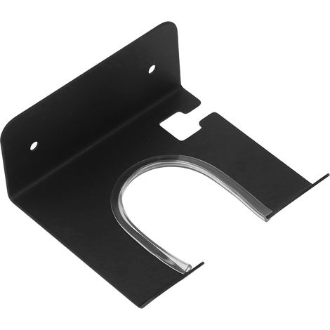 Schwarzer, wandmontierter Haartrocknerhalter aus Edelstahl, Haartrocknerhalter für Badezimmer und Gästetoilette. (1/5)