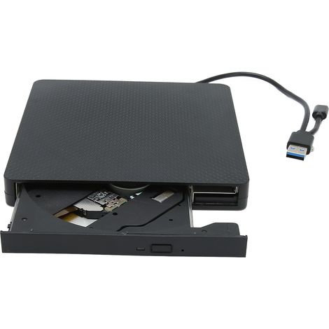 Lecteur CD DVD Externe USB 3.0 Type C 5Gbps, Compatible PC Portable, Ordinateur de Bureau, Windows, Linux, Mac OS