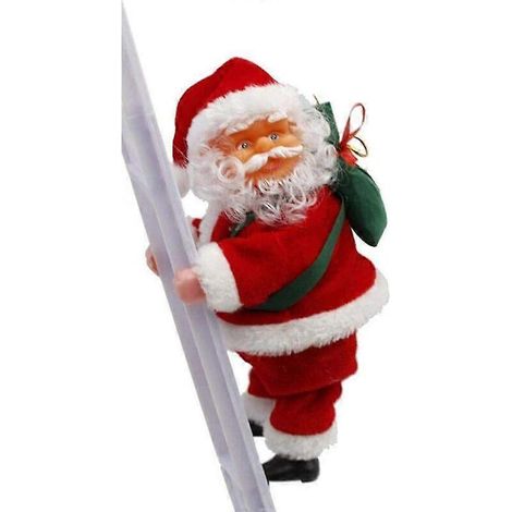 Père Noël électrique sur échelle, Père Noël sur corde, Père Noël électrique intérieur et extérieur grimpant (1/5)
