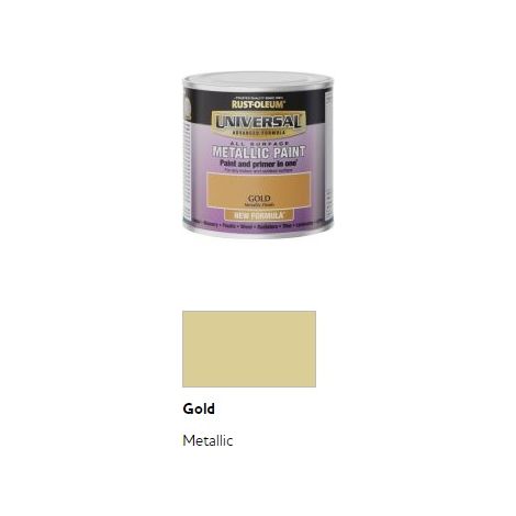 Rust-Oleum Universal All Surface Brush on Metallic Paint - Gold - 250ml