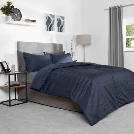 Parure de lit sans Housse de Couette matelassée en Microfibre Douce au Toucher 10,5 tog pour lit 1 Place - Bleu Marine (1/5)
