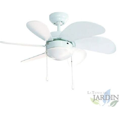 Ventilador de Techo FM, 80 cm, 50W, Luz, Blanco  Ventilador de Techo  Diseño Compacto