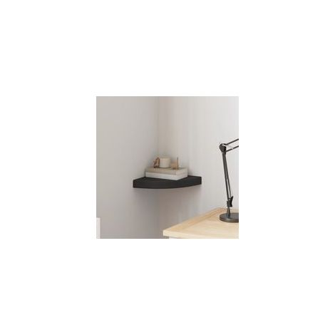 Étagère d'angle flottante, noire, 25 x 25 x 3,8 cm, MDF- Crezuo (1/4)