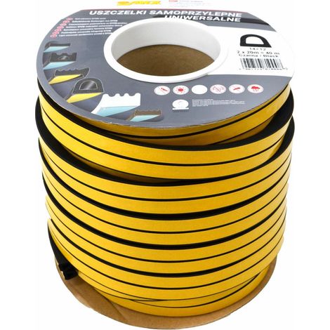 SELBSTKLEBENDE TÜRDICHTUNG SCHWARZ 14 x 12 mm UNIVERSAL