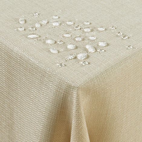 Tischdecke Leinenoptik 100x140 cm wasserabweisend & fleckenresistent Beige