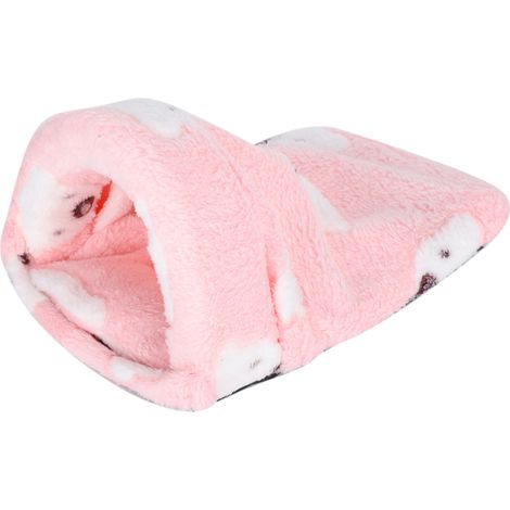 Lits d'hiver pour petits animaux de compagnie, hamster, écureuil, cage de couchage rose M (1/5)