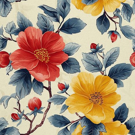 Tela Oxford para decoración de exteriores - Motivo de flores I DX5354 (1/5)