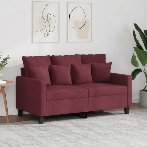 Canapé à 2 places Rouge bordeaux 120 cm Tissu (1/5)